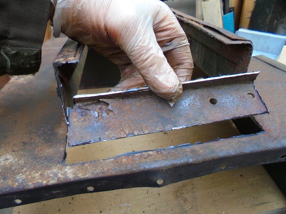1965 series 2a station wagon battery tray first repair1.JPG