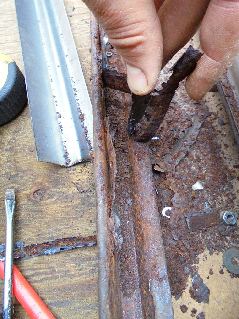 1965 series 2a station wagon bulkhead top lip repair5.JPG