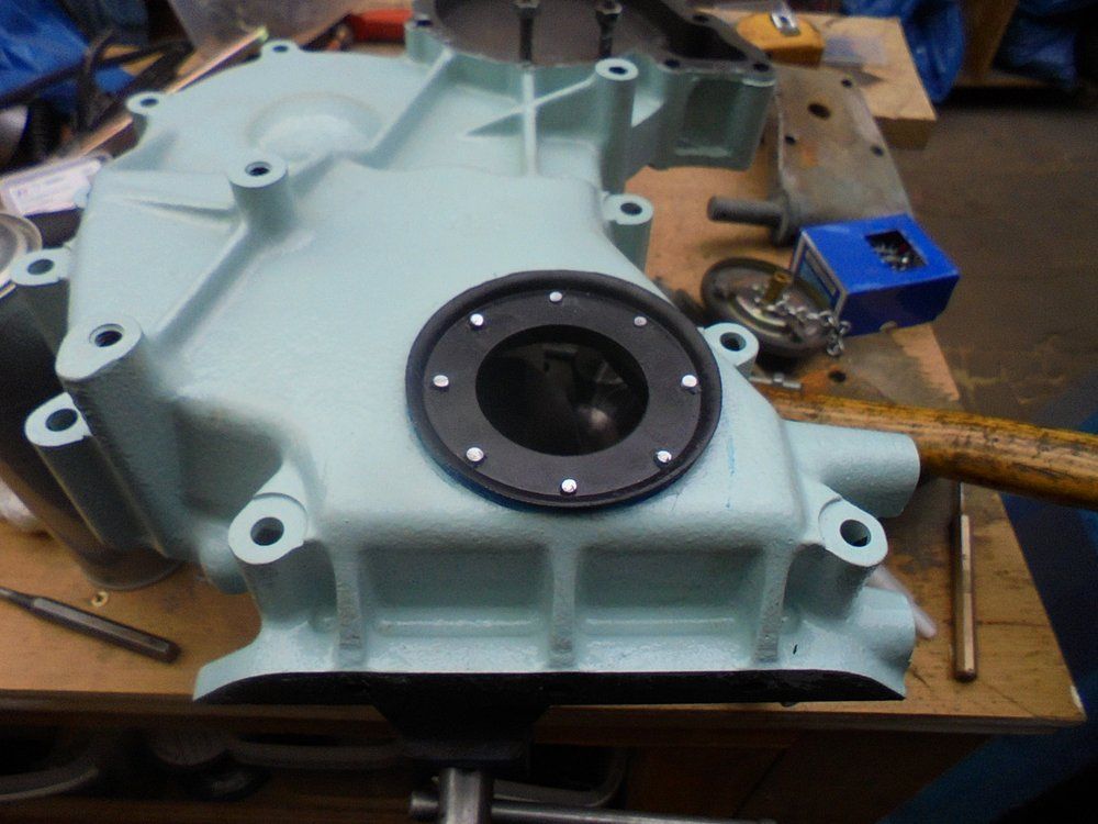 1965 series 2a station wagon front crankshaft mud shield10.JPG