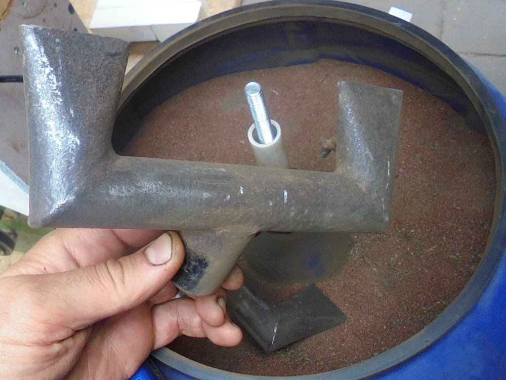 1965 series 2a station wagon heater tubes in vibro drum3.JPG