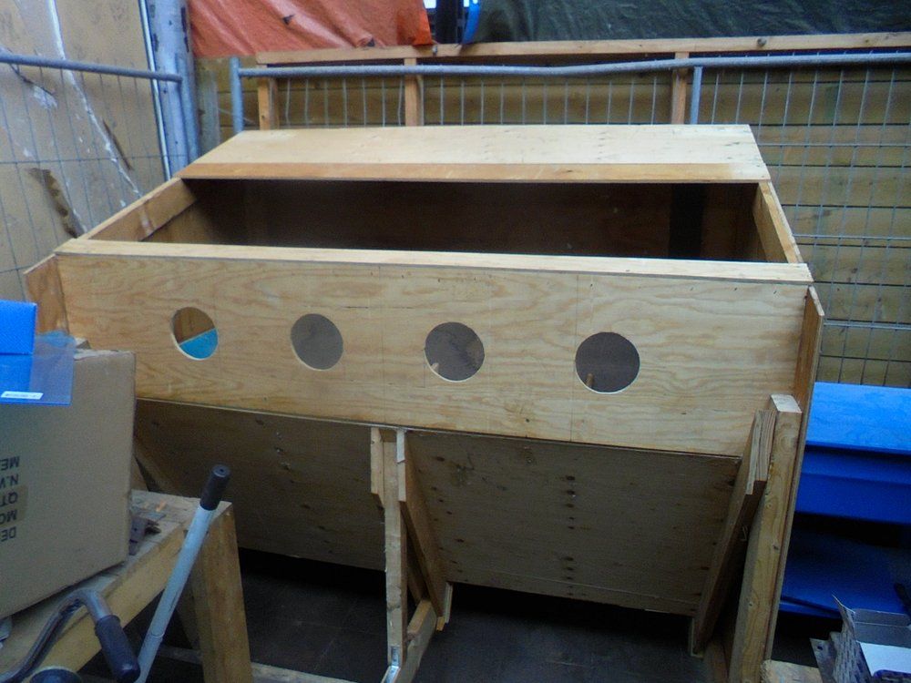 Big sand blasting cabinet front going on.JPG