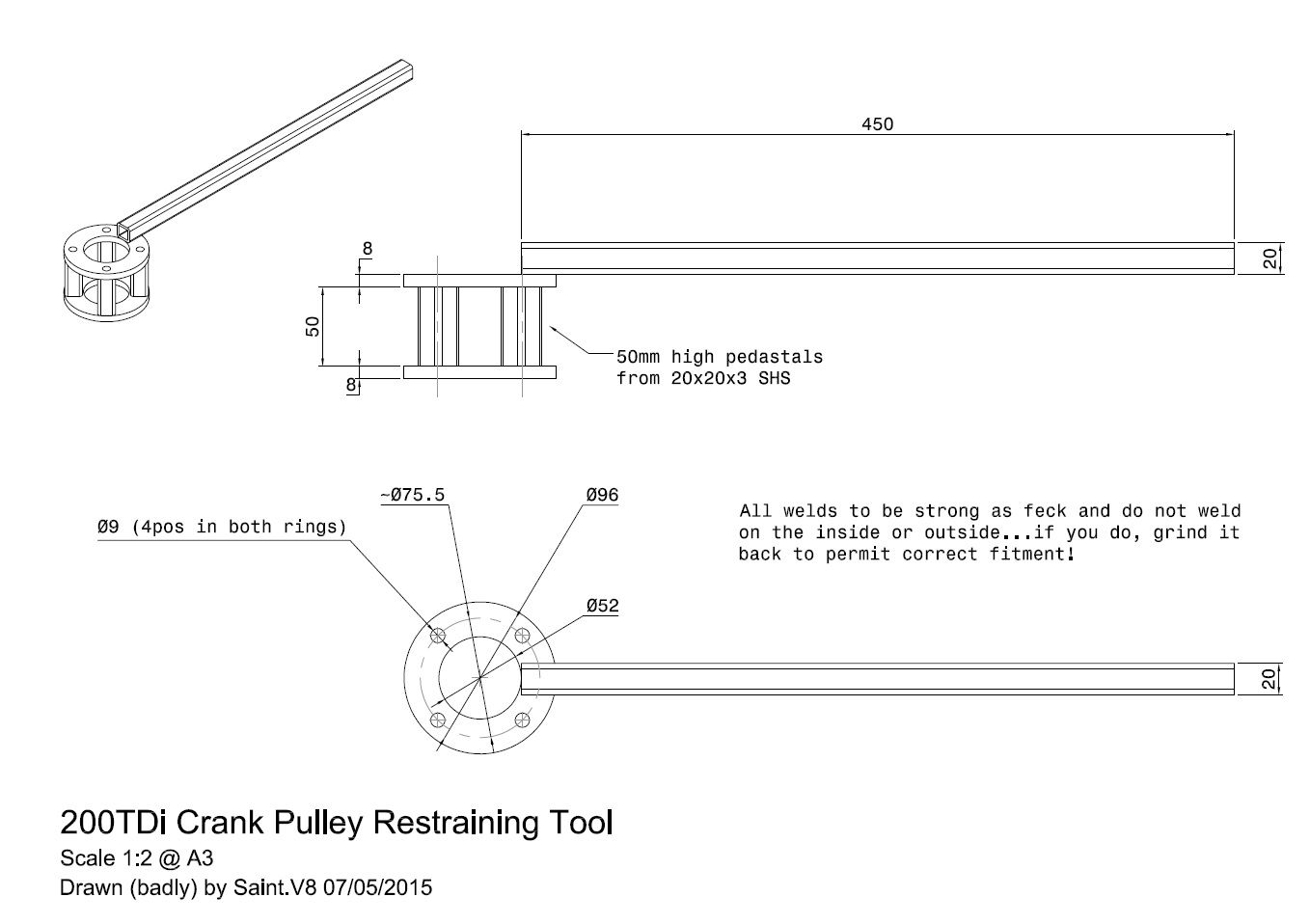 Image result for 200Tdi crank holding tool