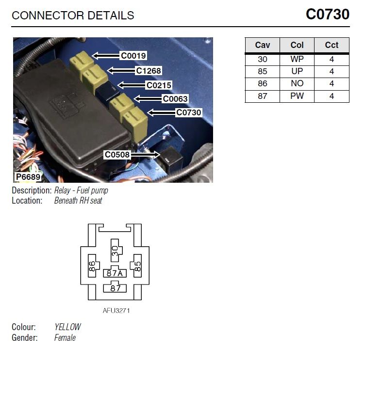 2004 Defender XS - Fuel Pump Relay Location? | LandyZone - Land Rover Forum  Discovery Td5 Fuel Pump Wiring Diagram    LandyZone