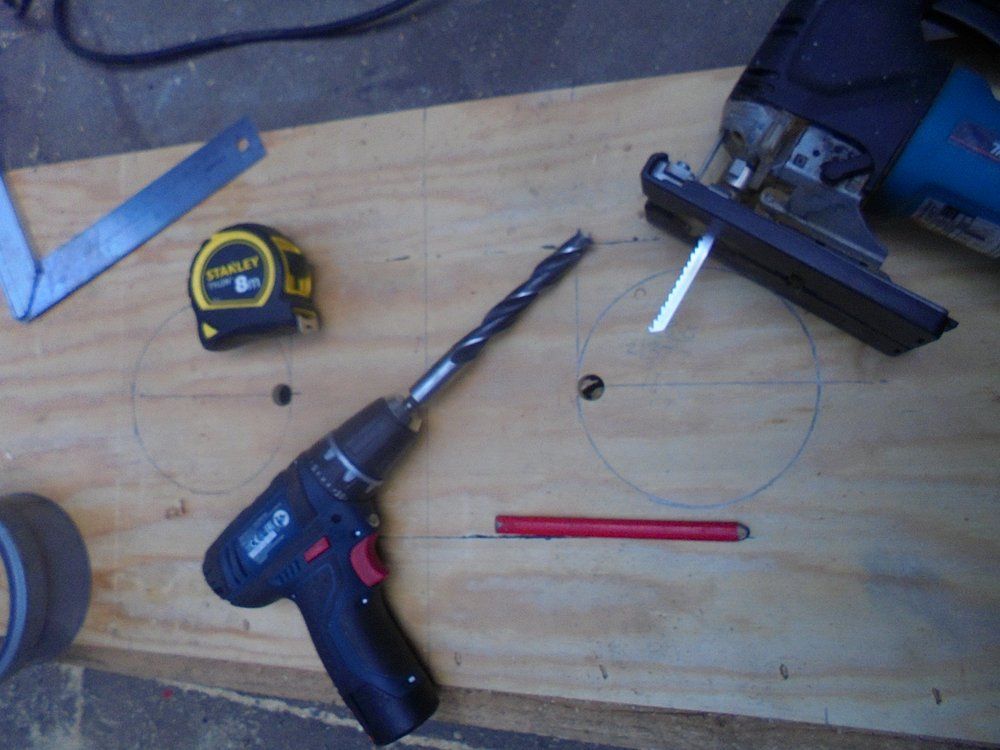 New sand blasting cabinet cutting out holes for hands.JPG