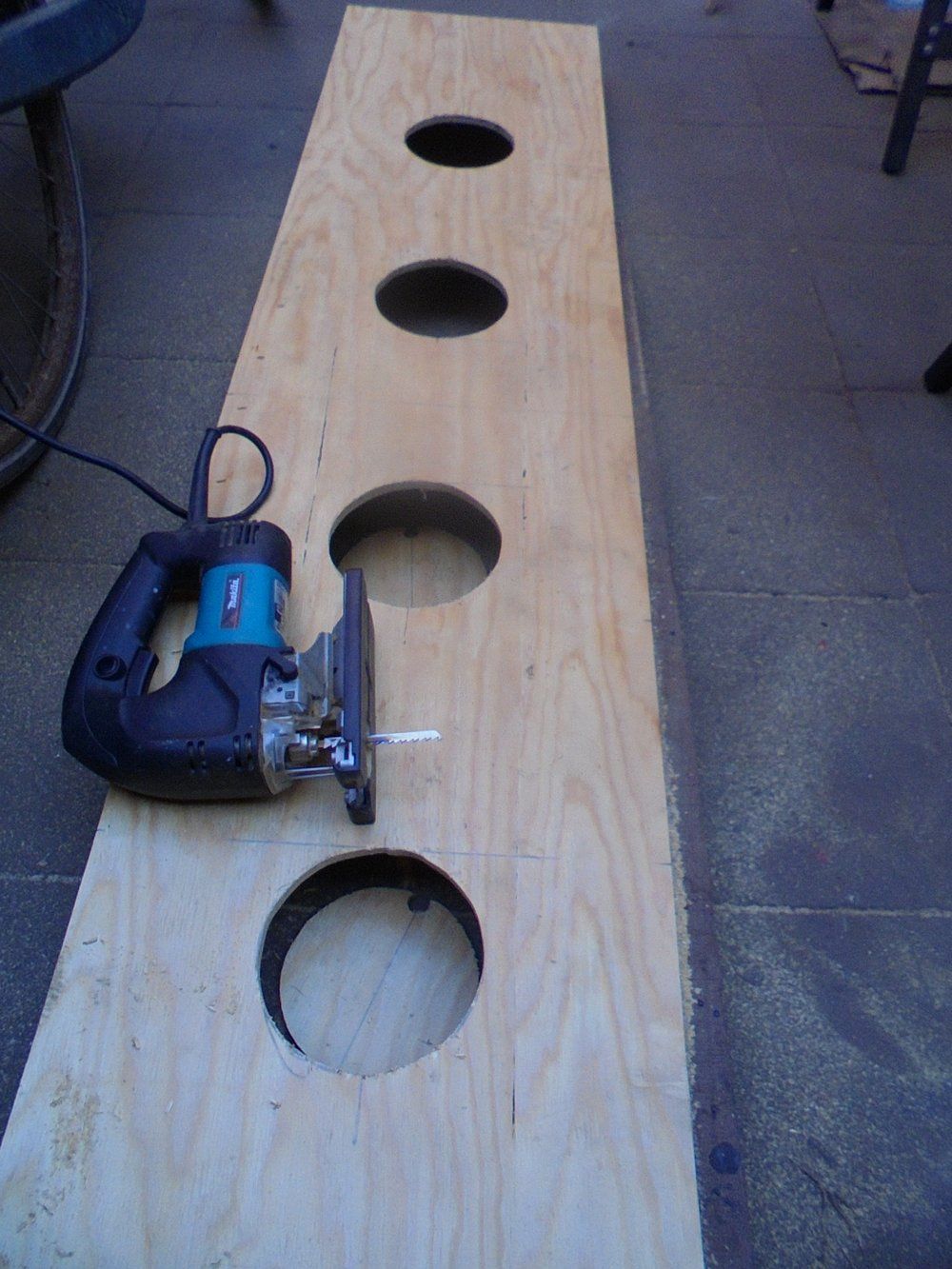 New sand blasting cabinet cutting out holes for hands2.JPG