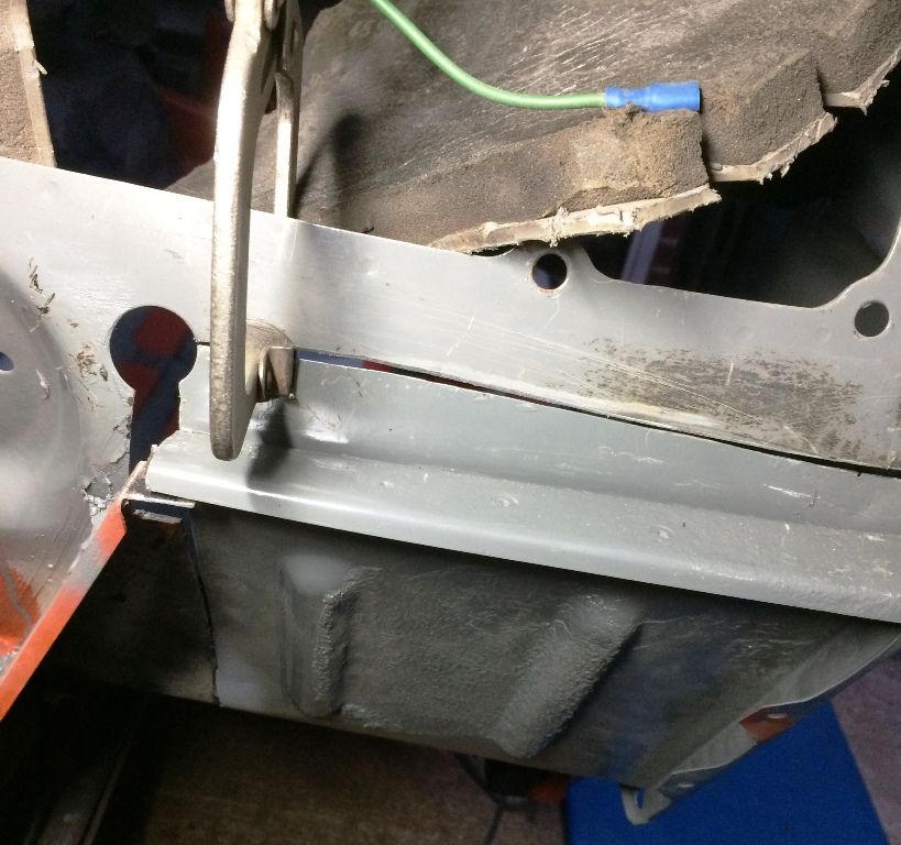 NS Bulkhead-footwell repair - ready for tack weld 2.JPG
