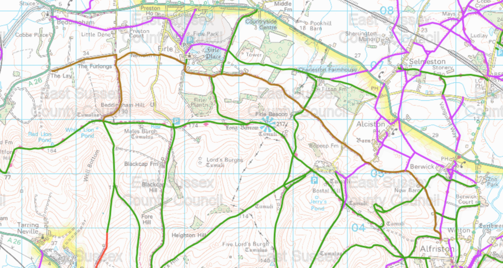 old coach road:Beddingham.png