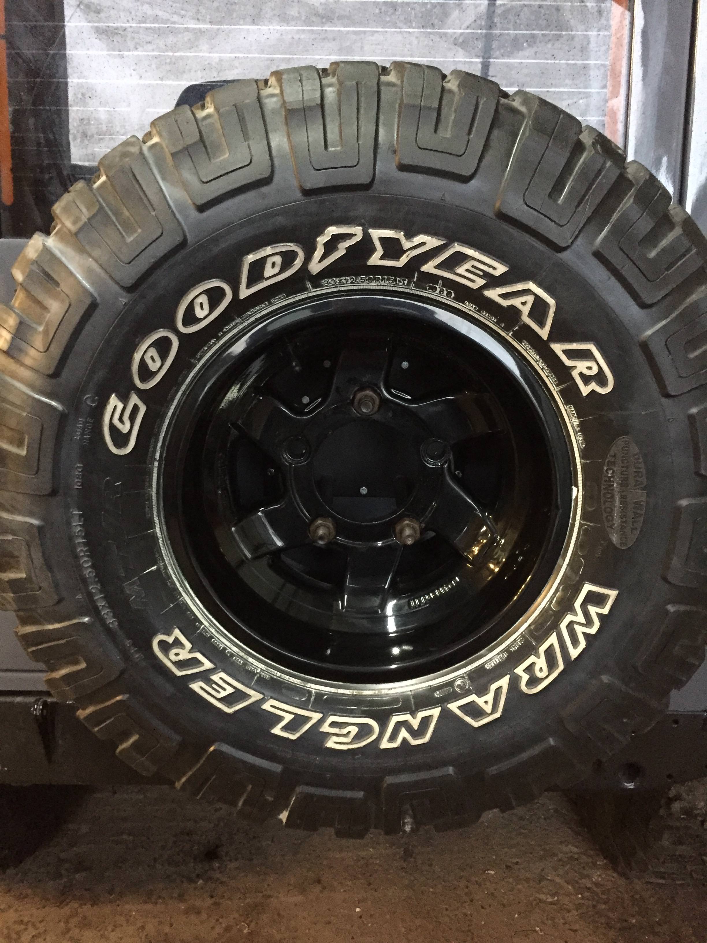 For Sale - Compomotive DWF alloys with Goodyear Wrangler MTR tyres |  LandyZone - Land Rover Forum